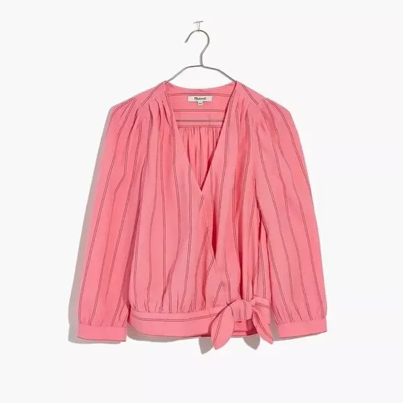 Madewell Wrap Top in Cecilia Stripe - Picture 2 of 4